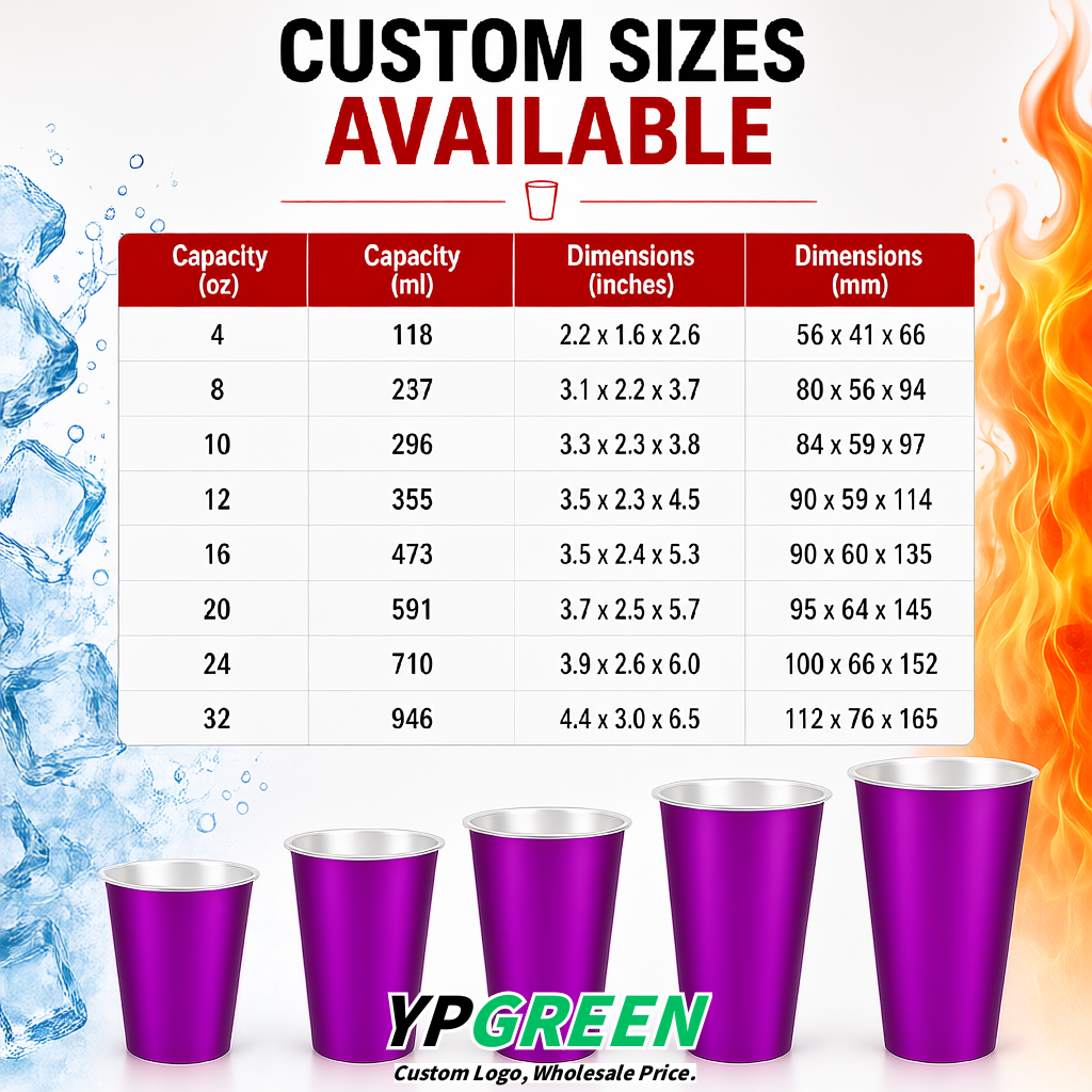 Magenta Matte Metal Film In-mold Labeling PP Injection Cup For Hot & Cold Drink