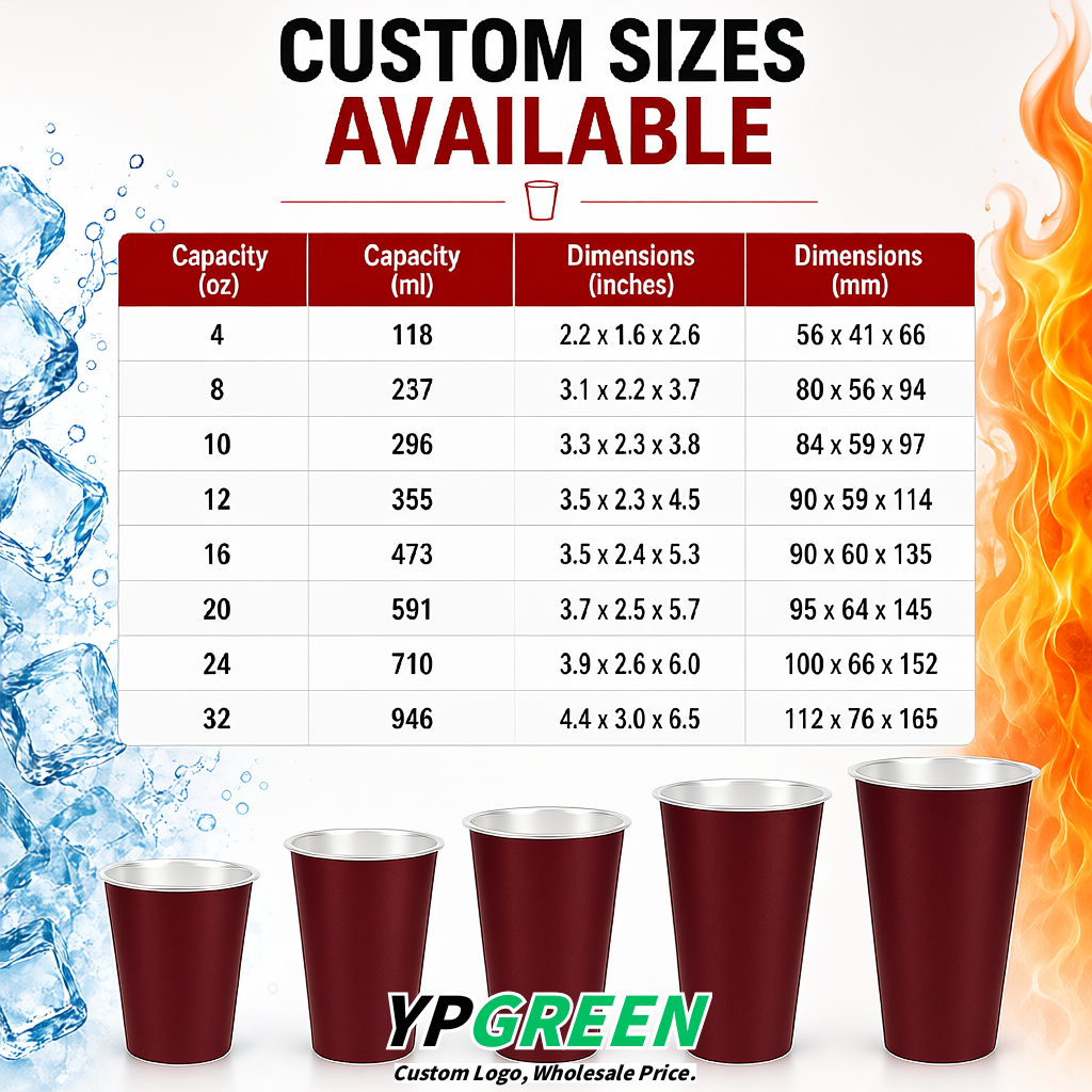 Maroon Matte Metal Film In-mold Labeling PP Injection Cup For Hot & Cold Drink