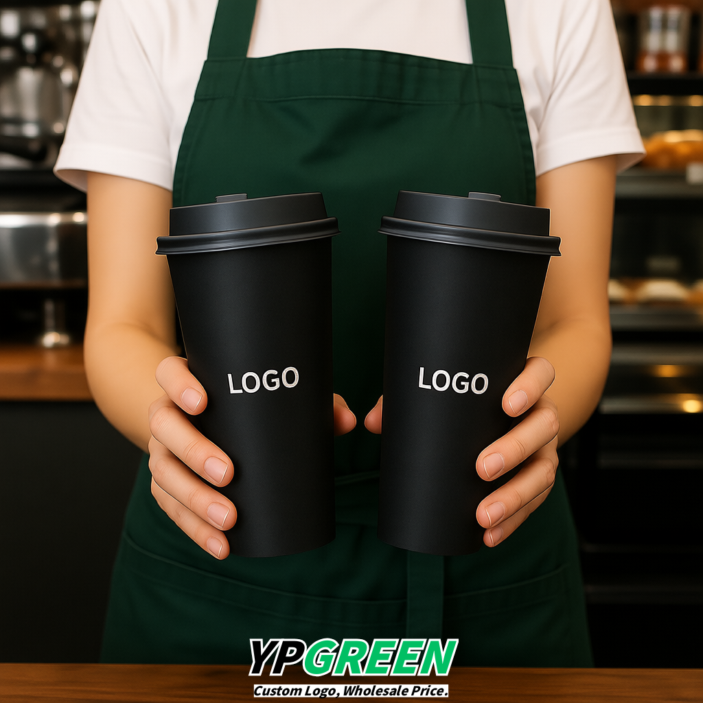 Matte Black Matte Metal Film In-mold Labeling PP Injection Cup For Hot & Cold Drink