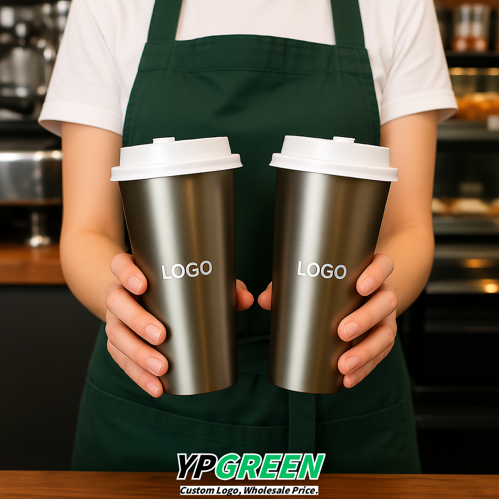 Metallic Matte Metal Film In-mold Labeling PP Injection Cup For Hot & Cold Drink