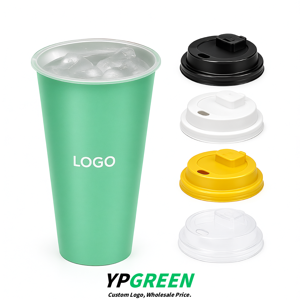 Mint Green Matte Metal Film In-mold Labeling PP Injection Cup For Hot & Cold Drink