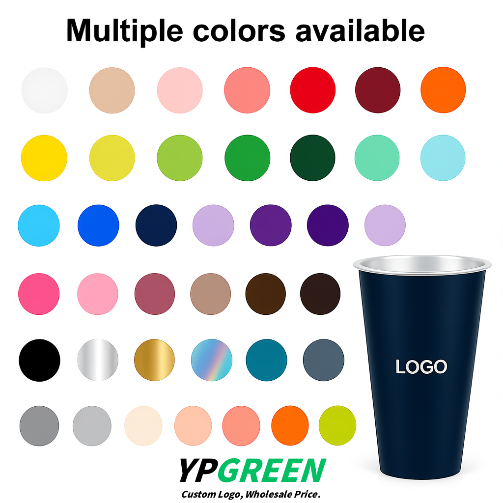 Navy Blue Matte Metal Film In-mold Labeling PP Injection Cup For Hot & Cold Drink