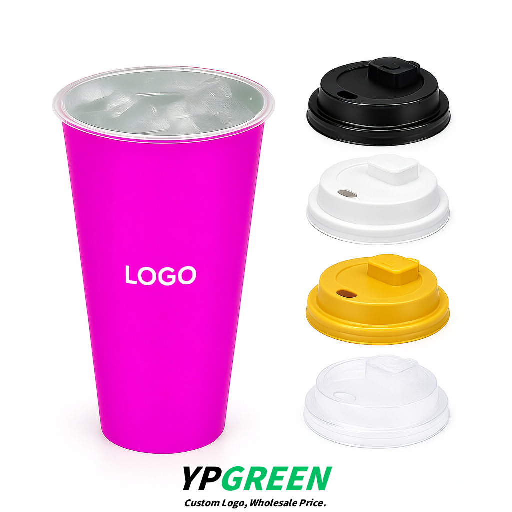 Neon Pink Matte Metal Film In-mold Labeling PP Injection Cup For Hot & Cold Drink