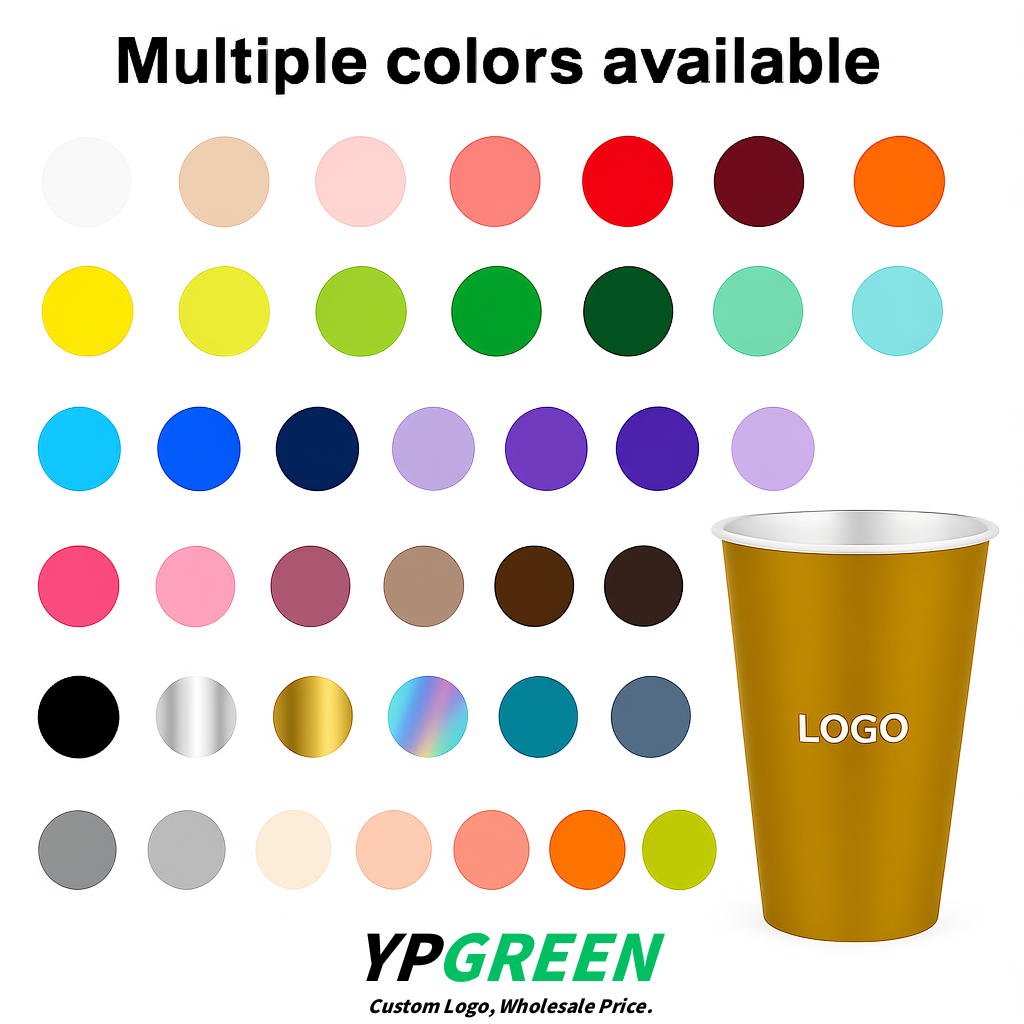 Ochre Matte Metal Film In-mold Labeling PP Injection Cup For Hot & Cold Drink