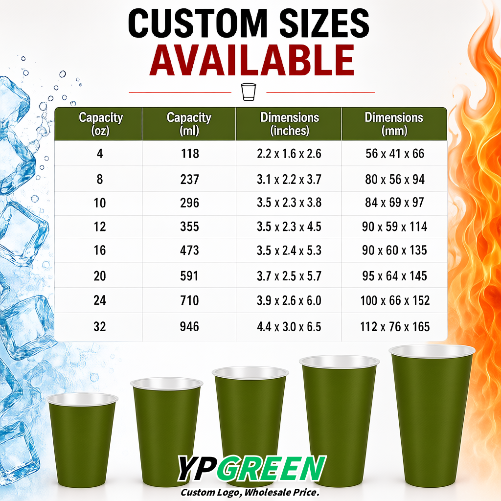 Olive Green Matte Metal Film In-mold Labeling PP Injection Cup For Hot & Cold Drink