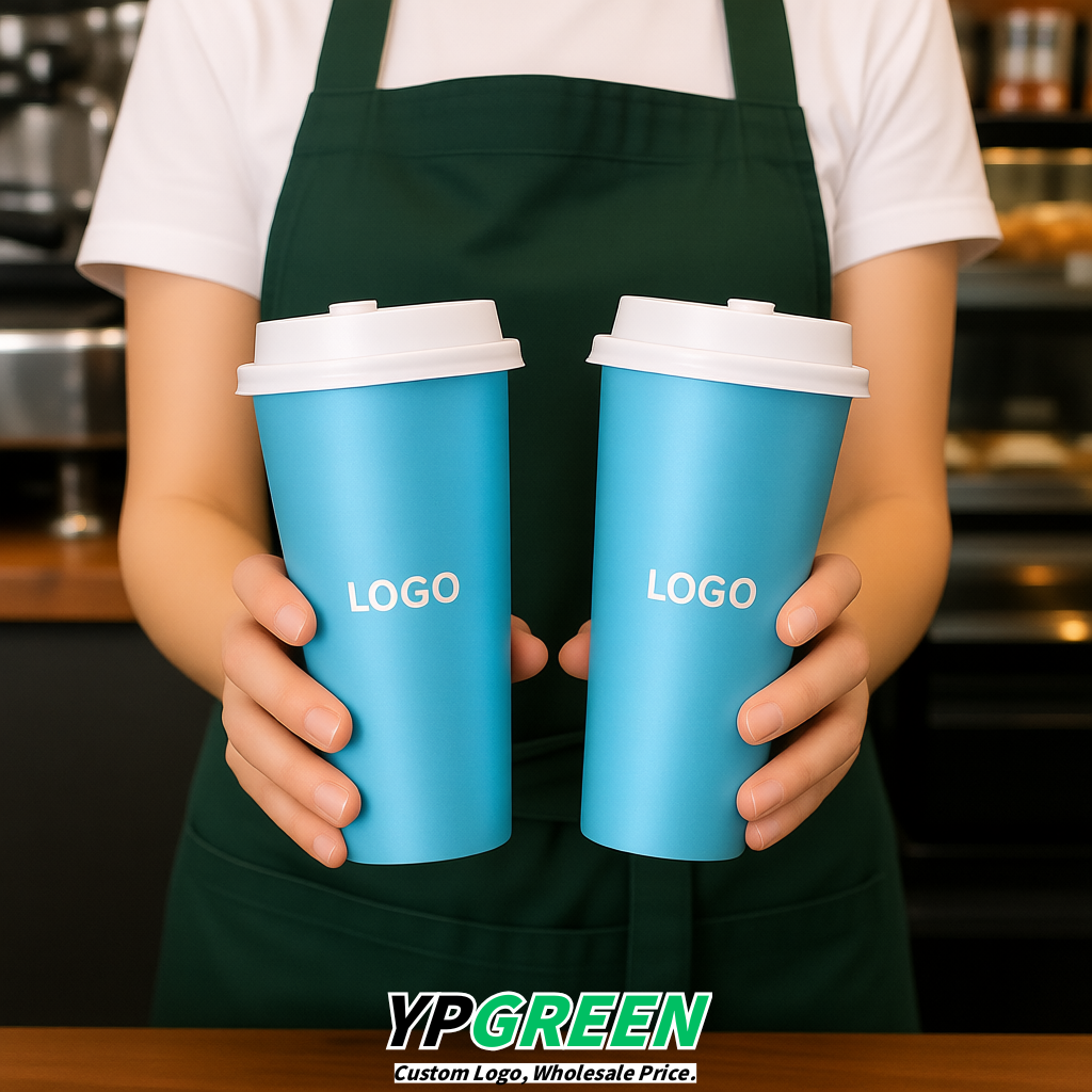 Periwinkle Matte Metal Film In-mold Labeling PP Injection Cup For Hot & Cold Drink