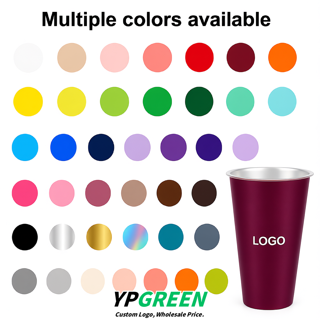 Plum Matte Metal Film In-mold Labeling PP Injection Cup For Hot & Cold Drink