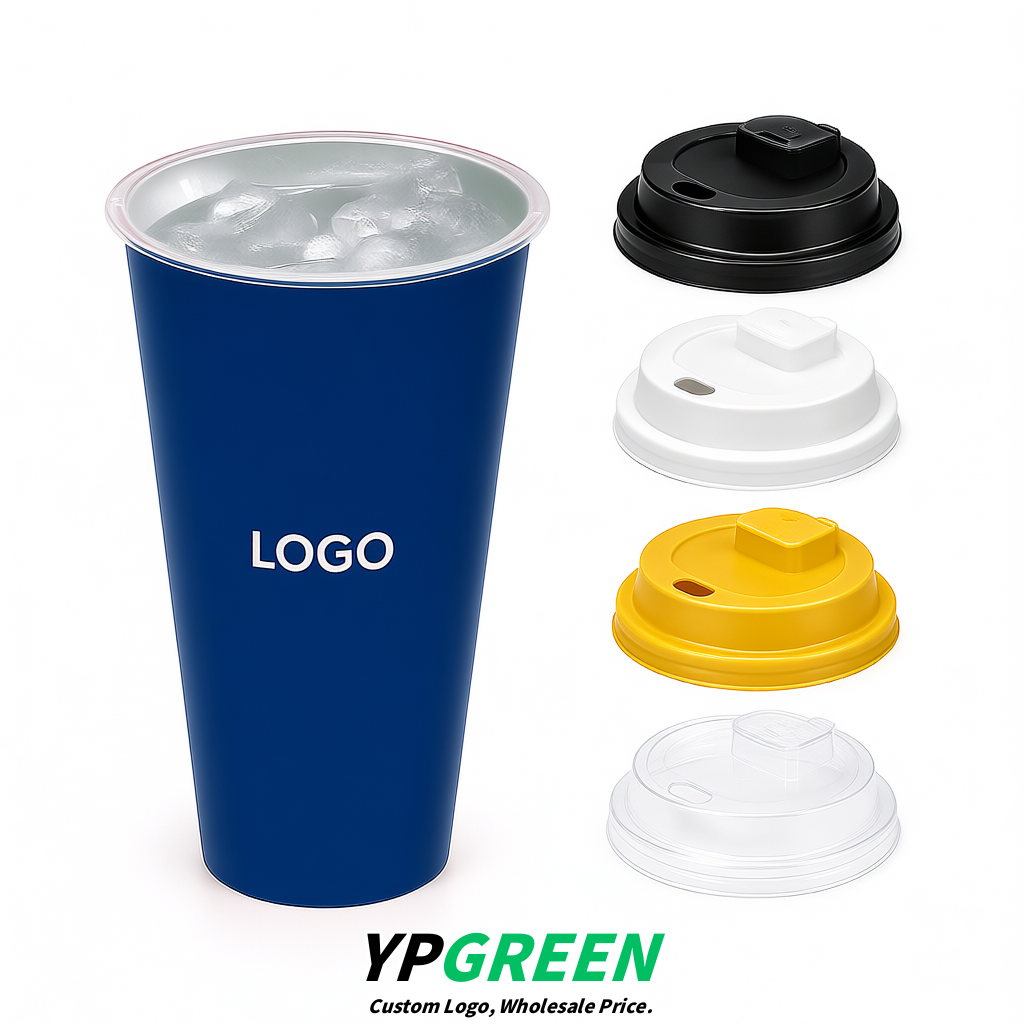 Prussian Blue Matte Metal Film In-mold Labeling PP Injection Cup For Hot & Cold Drink