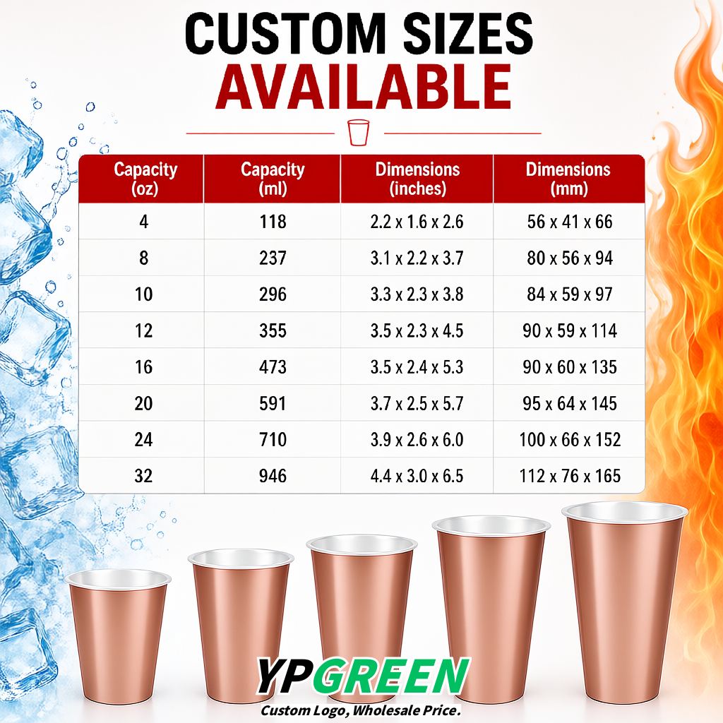 Rose Gold Matte Metal Film In-mold Labeling PP Injection Cup For Hot & Cold Drink