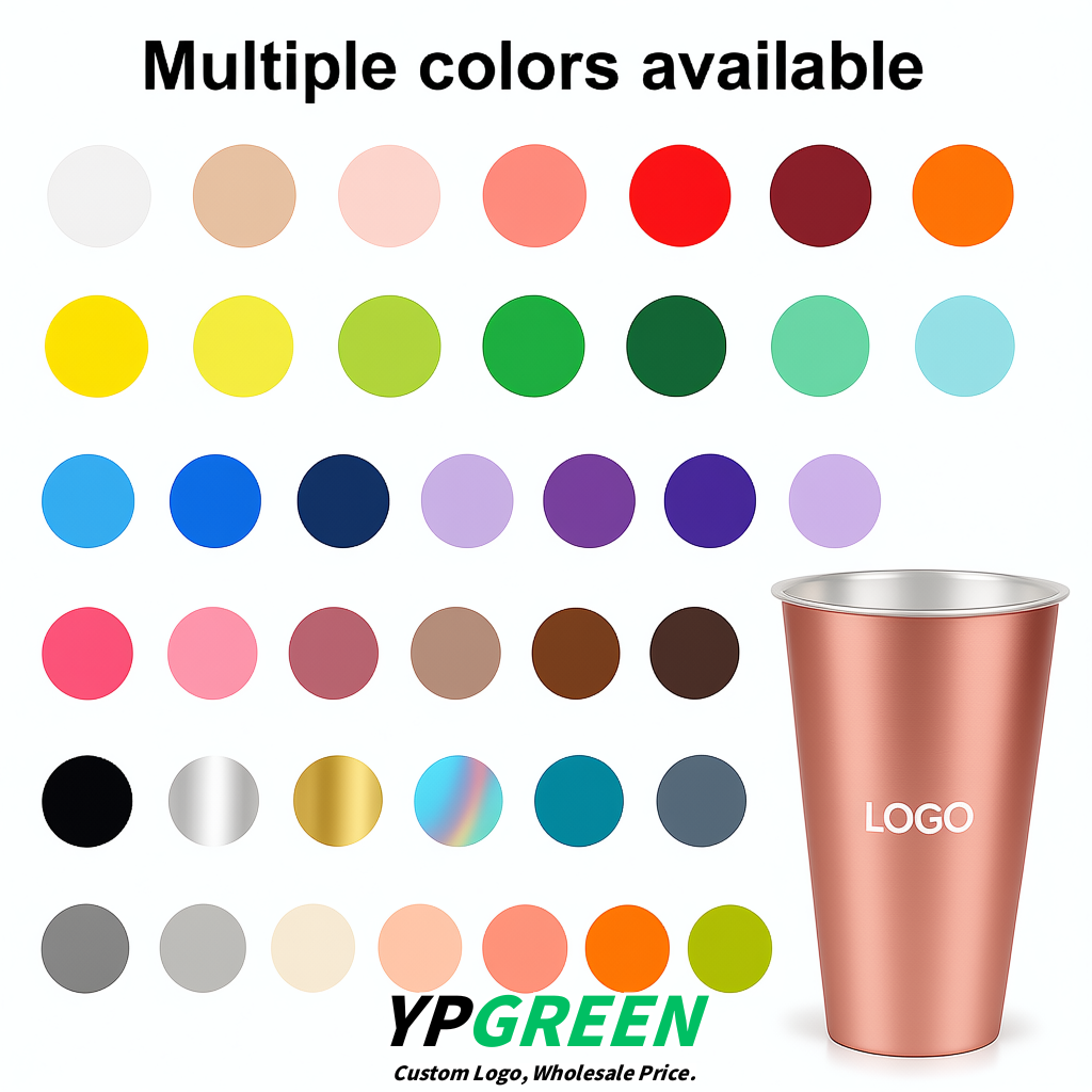 Rose Gold Matte Metal Film In-mold Labeling PP Injection Cup For Hot & Cold Drink