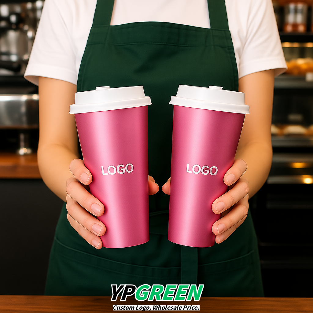 Rose Pink Matte Metal Film In-mold Labeling PP Injection Cup For Hot & Cold Drink