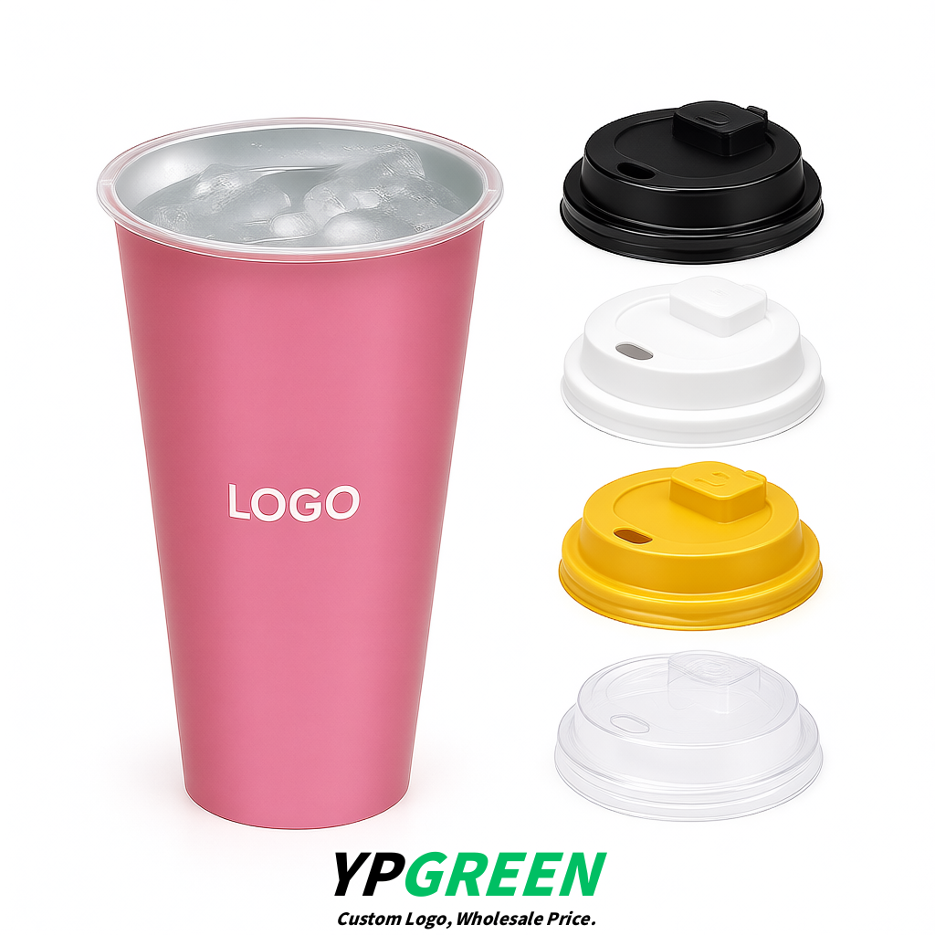 Rose Pink Matte Metal Film In-mold Labeling PP Injection Cup For Hot & Cold Drink