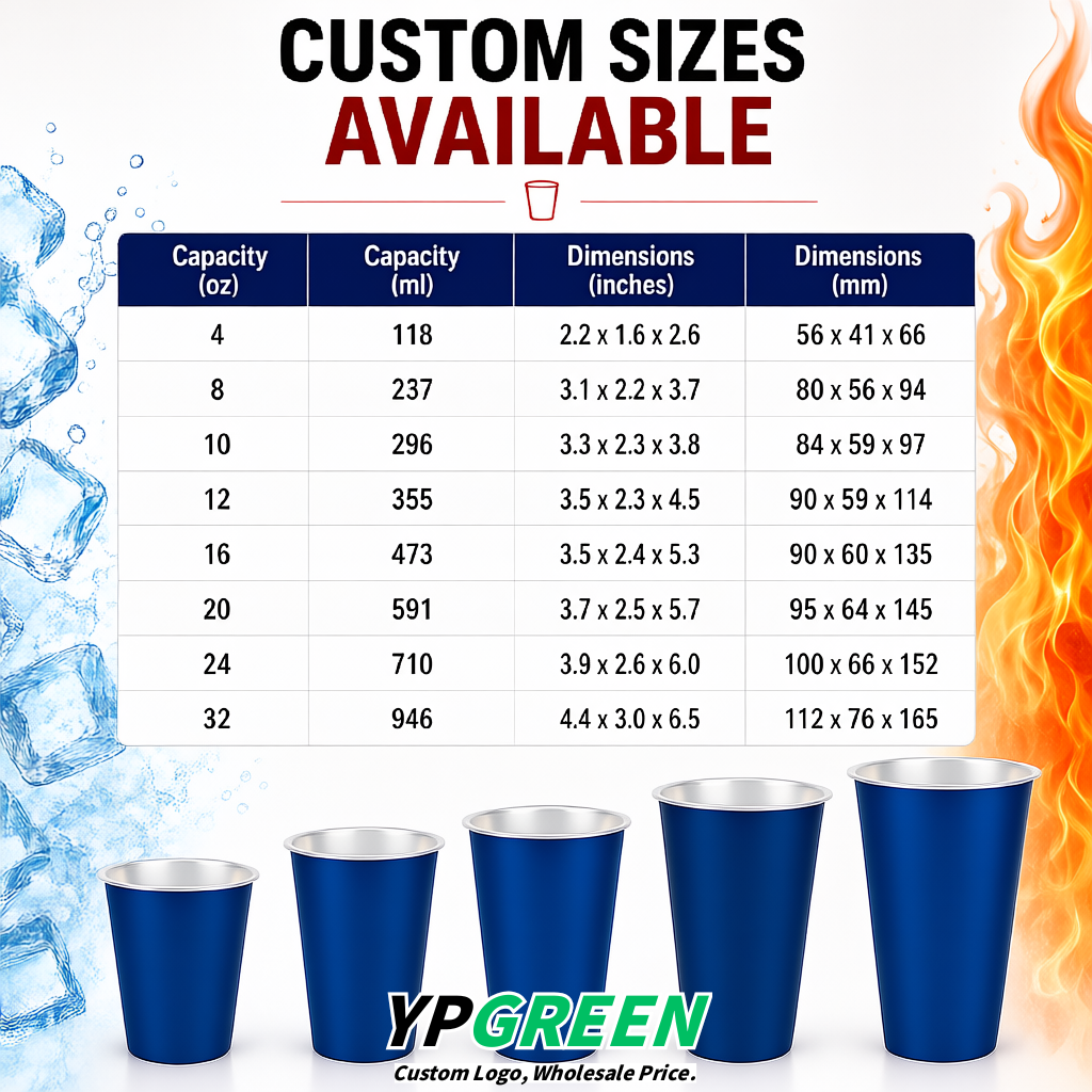 Royal Blue Matte Metal Film In-mold Labeling PP Injection Cup For Hot & Cold Drink