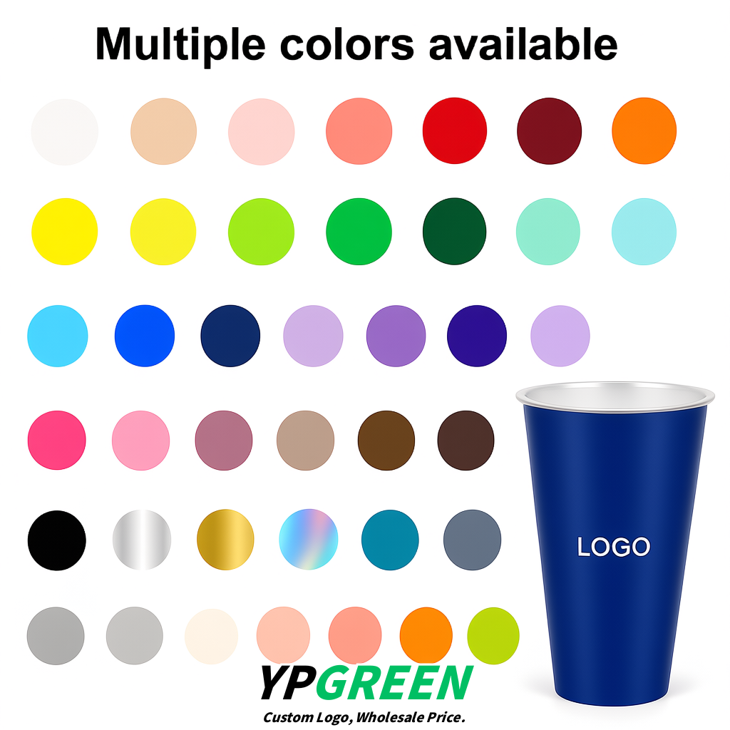 Royal Blue Matte Metal Film In-mold Labeling PP Injection Cup For Hot & Cold Drink