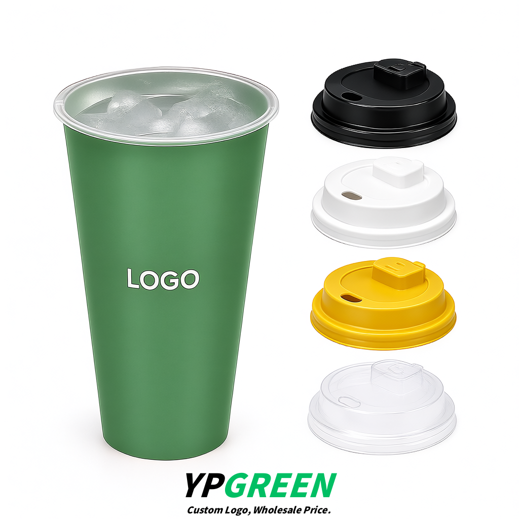 Sage Green Matte Metal Film In-mold Labeling PP Injection Cup For Hot & Cold Drink