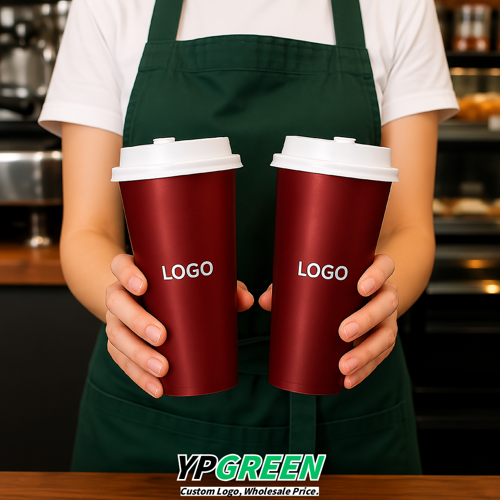 Scarlet Matte Metal Film In-mold Labeling PP Injection Cup For Hot & Cold Drink