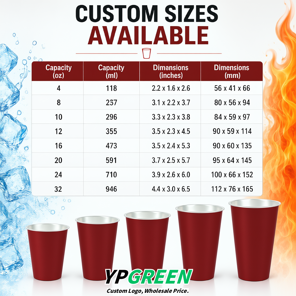 Scarlet Matte Metal Film In-mold Labeling PP Injection Cup For Hot & Cold Drink