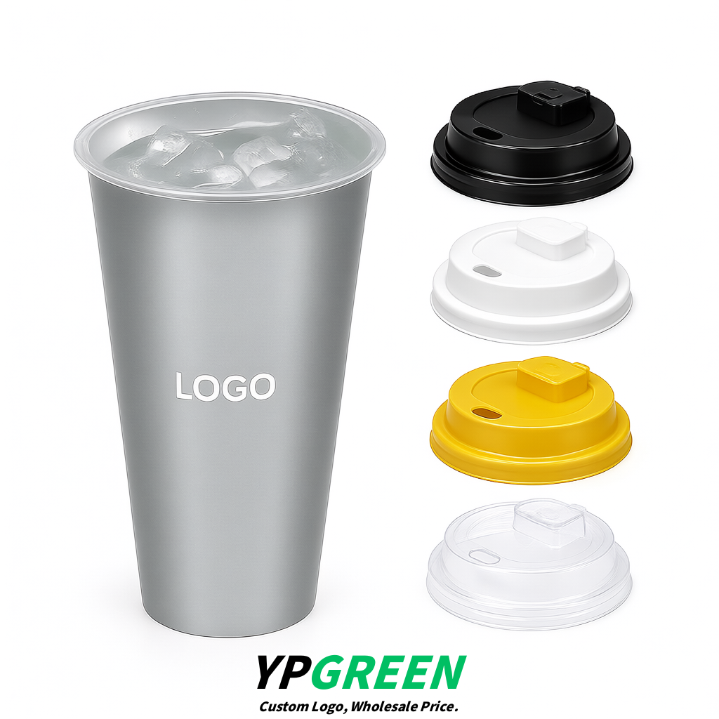 Silver Matte Metal Film In-mold Labeling PP Injection Cup For Hot & Cold Drink