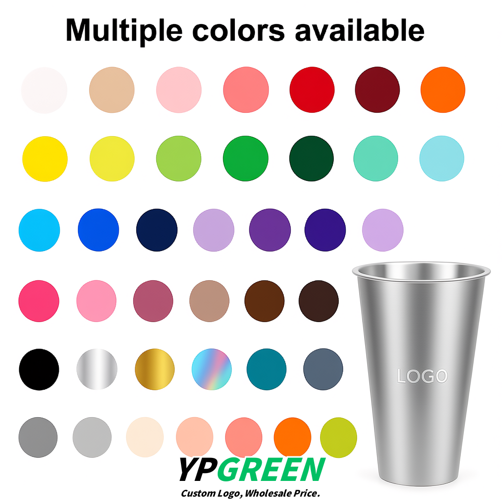 Silver Matte Metal Film In-mold Labeling PP Injection Cup For Hot & Cold Drink
