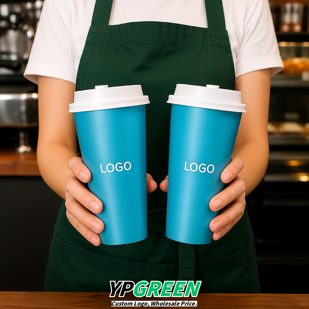Sky Blue Matte Metal Film In-mold Labeling PP Injection Cup For Hot & Cold Drink