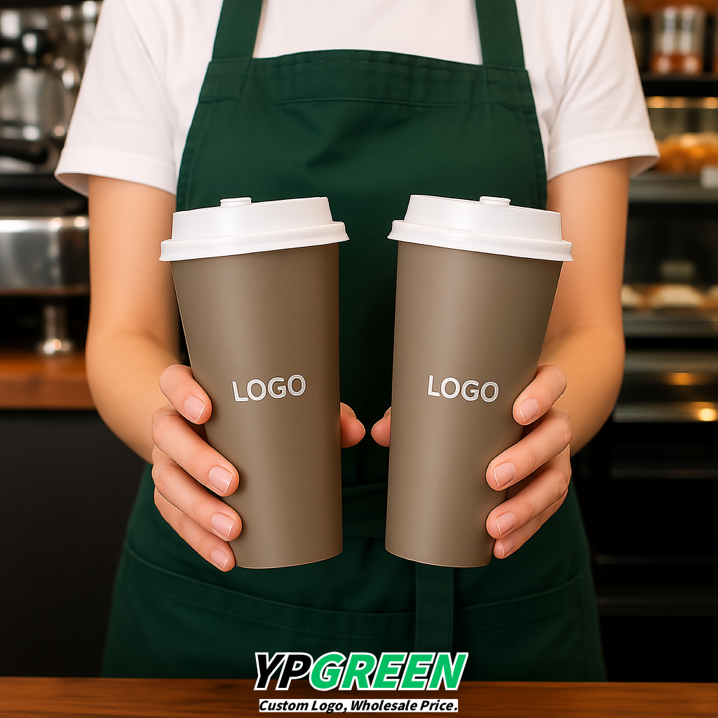 Taupe Matte Metal Film In-mold Labeling PP Injection Cup For Hot & Cold Drink