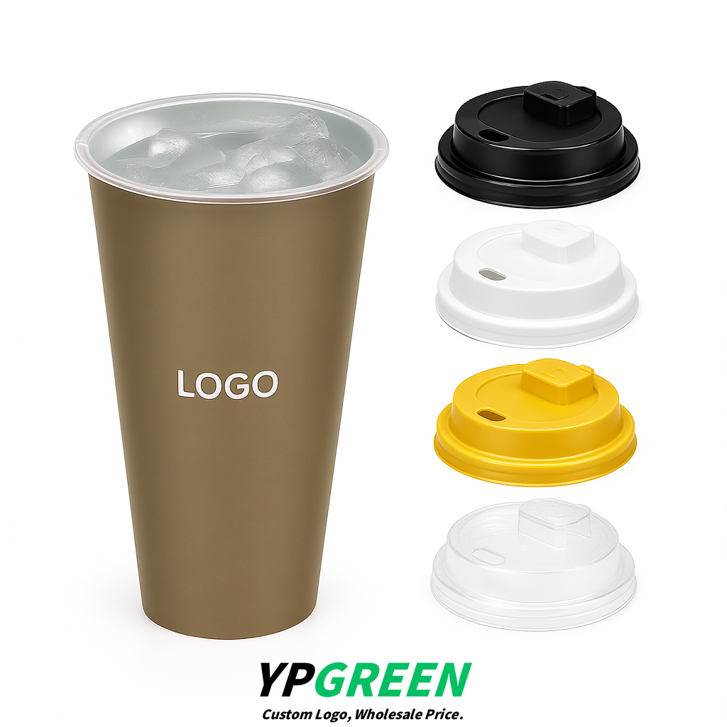 Taupe Matte Metal Film In-mold Labeling PP Injection Cup For Hot & Cold Drink