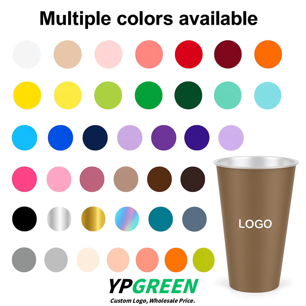 Taupe Matte Metal Film In-mold Labeling PP Injection Cup For Hot & Cold Drink