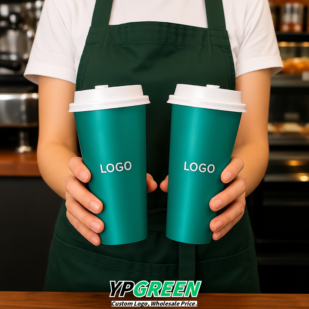 Teal Matte Metal Film In-mold Labeling PP Injection Cup For Hot & Cold Drink