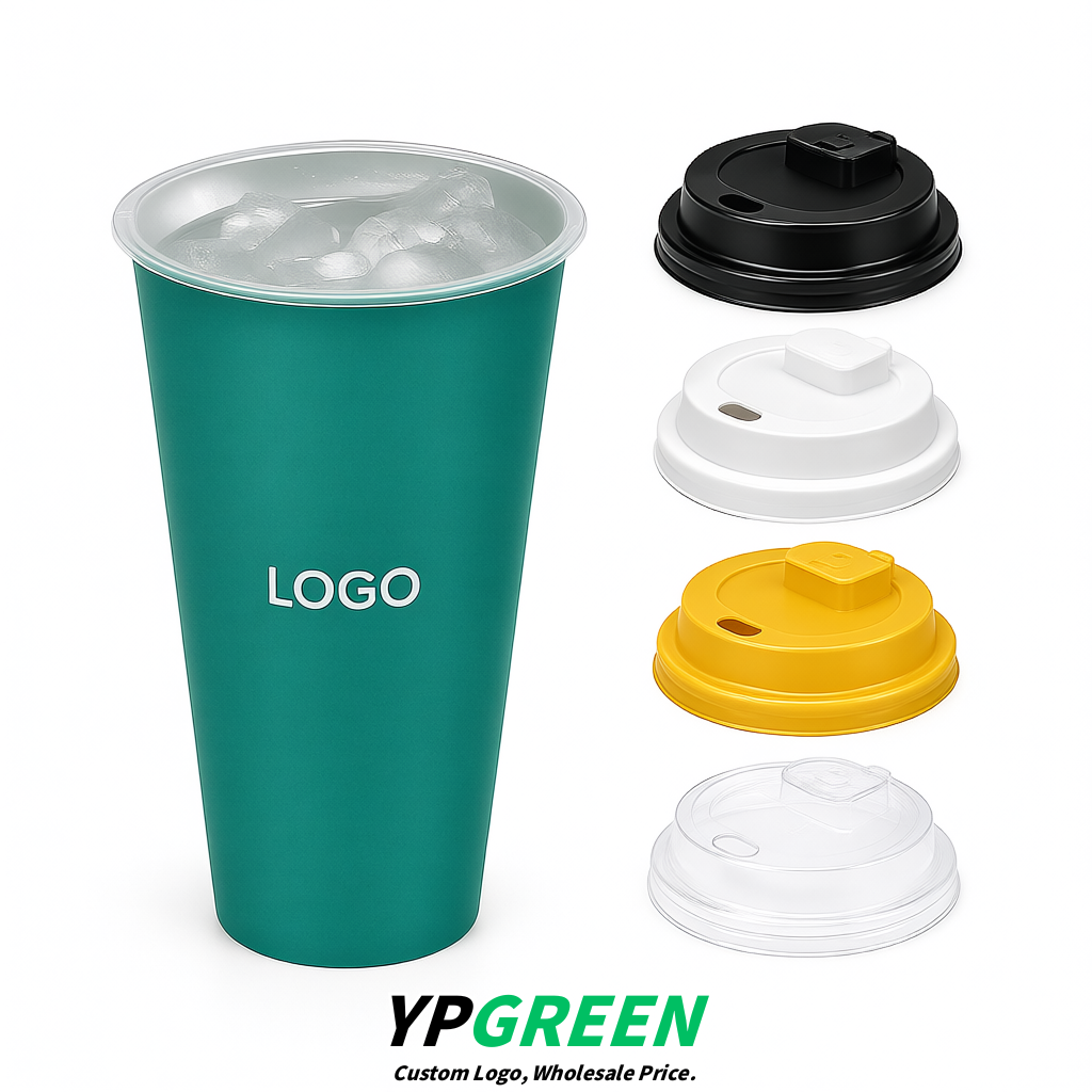 Teal Matte Metal Film In-mold Labeling PP Injection Cup For Hot & Cold Drink