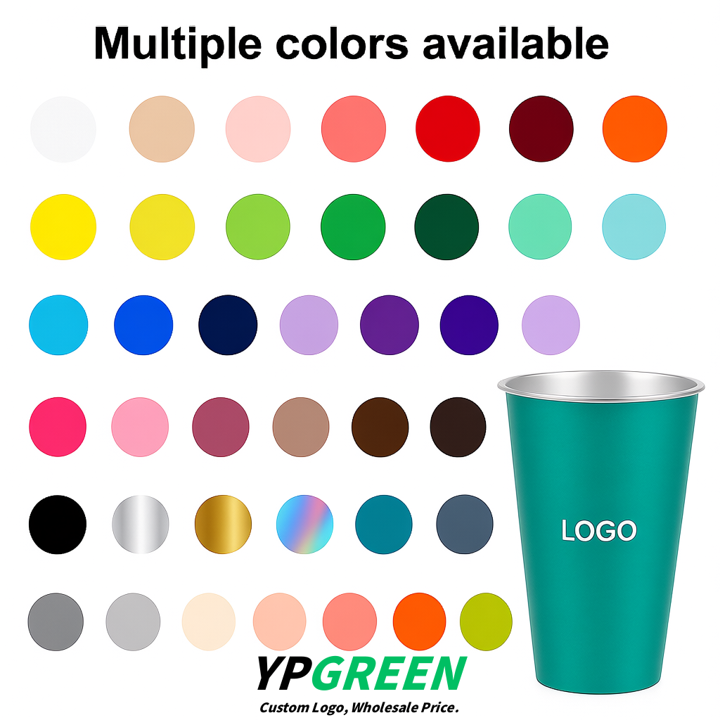 Teal Matte Metal Film In-mold Labeling PP Injection Cup For Hot & Cold Drink