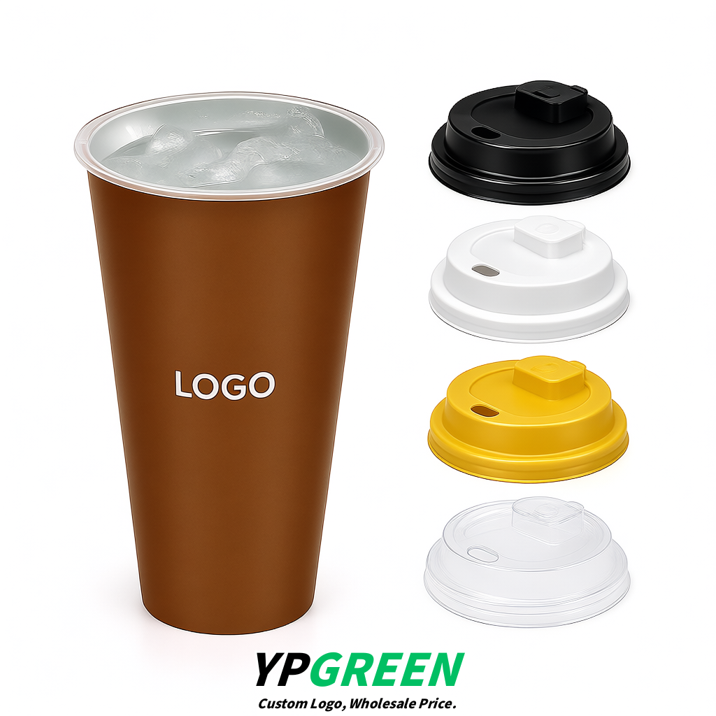 Terracotta Matte Metal Film In-mold Labeling PP Injection Cup For Hot & Cold Drink