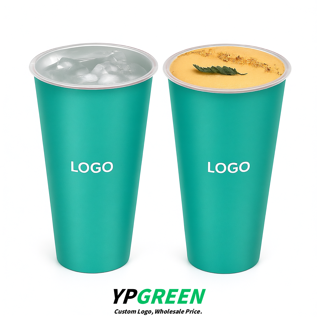 Turquoise Matte Metal Film In-mold Labeling PP Injection Cup For Hot & Cold Drink Turquoise Matte Metal Film In-mold Labeling PP Injection Cup For Hot & Cold Drink