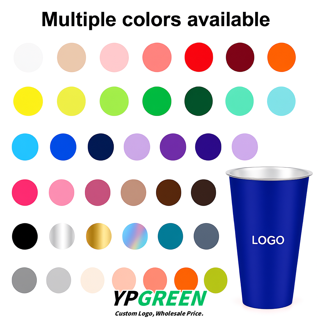 Ultramarine Matte Metal Film In-mold Labeling PP Injection Cup For Hot & Cold Drink