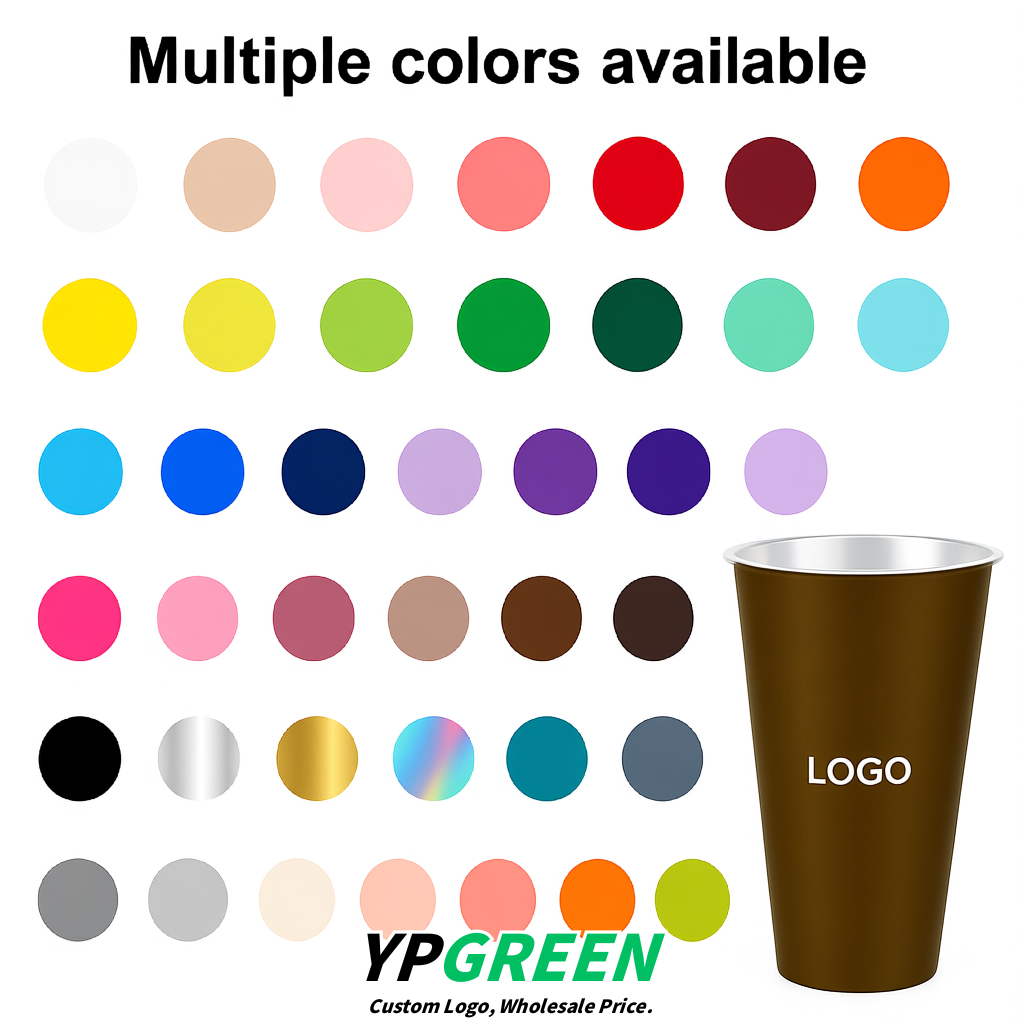 Umber Matte Metal Film In-mold Labeling PP Injection Cup For Hot & Cold Drink