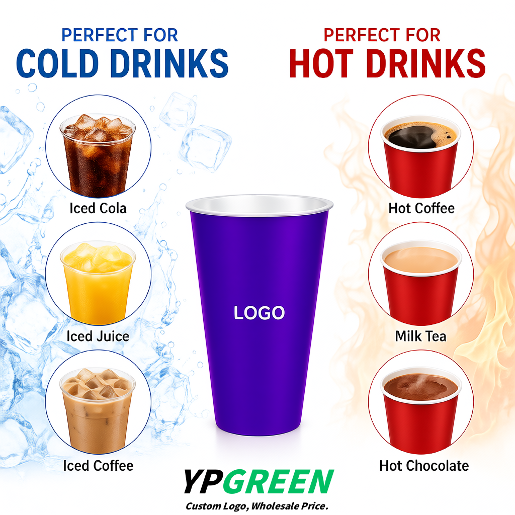 Violet Matte Metal Film In-mold Labeling PP Injection Cup For Hot & Cold Drink