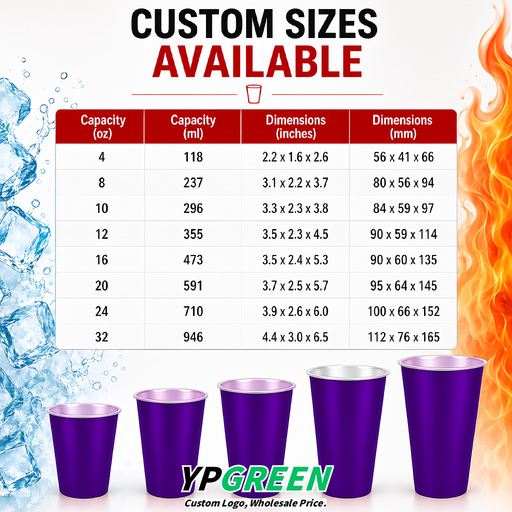 Violet Matte Metal Film In-mold Labeling PP Injection Cup For Hot & Cold Drink