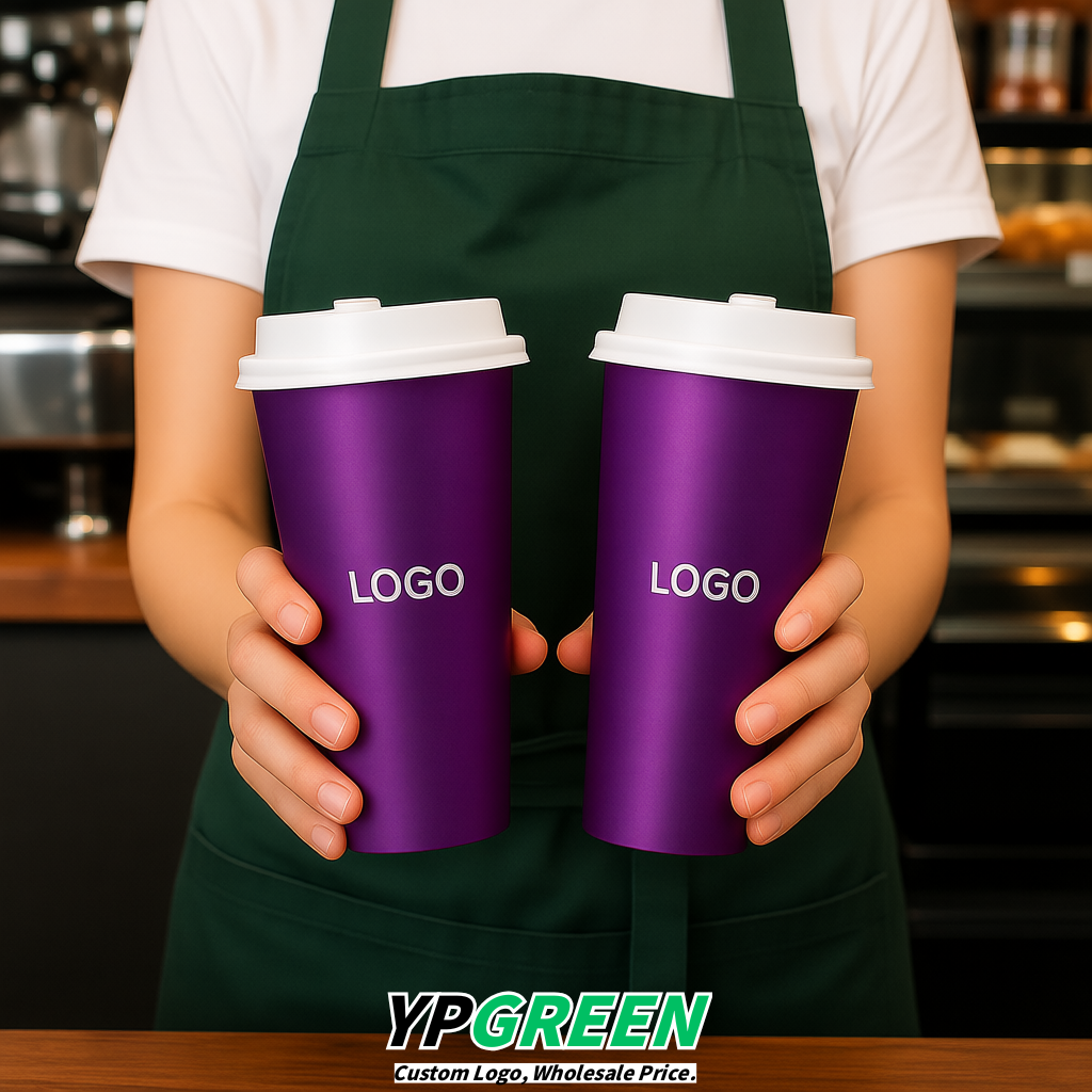 Violet Matte Metal Film In-mold Labeling PP Injection Cup For Hot & Cold Drink