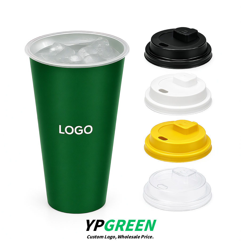 Viridian Matte Metal Film In-mold Labeling PP Injection Cup For Hot & Cold Drink