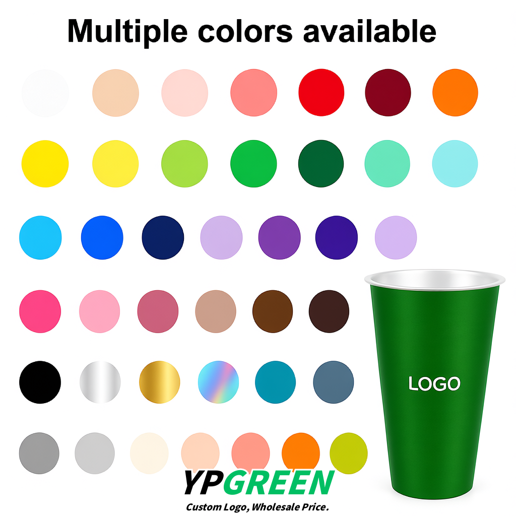 Viridian Matte Metal Film In-mold Labeling PP Injection Cup For Hot & Cold Drink