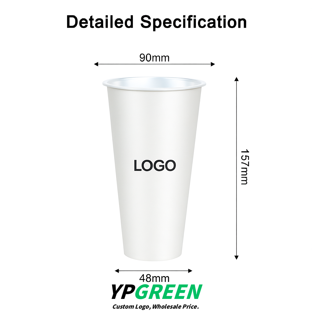 White Matte Metal Film In-mold Labeling PP Injection Cup For Hot & Cold Drink