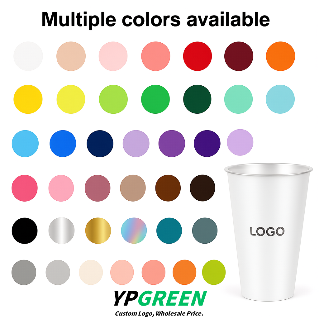 White Matte Metal Film In-mold Labeling PP Injection Cup For Hot & Cold Drink