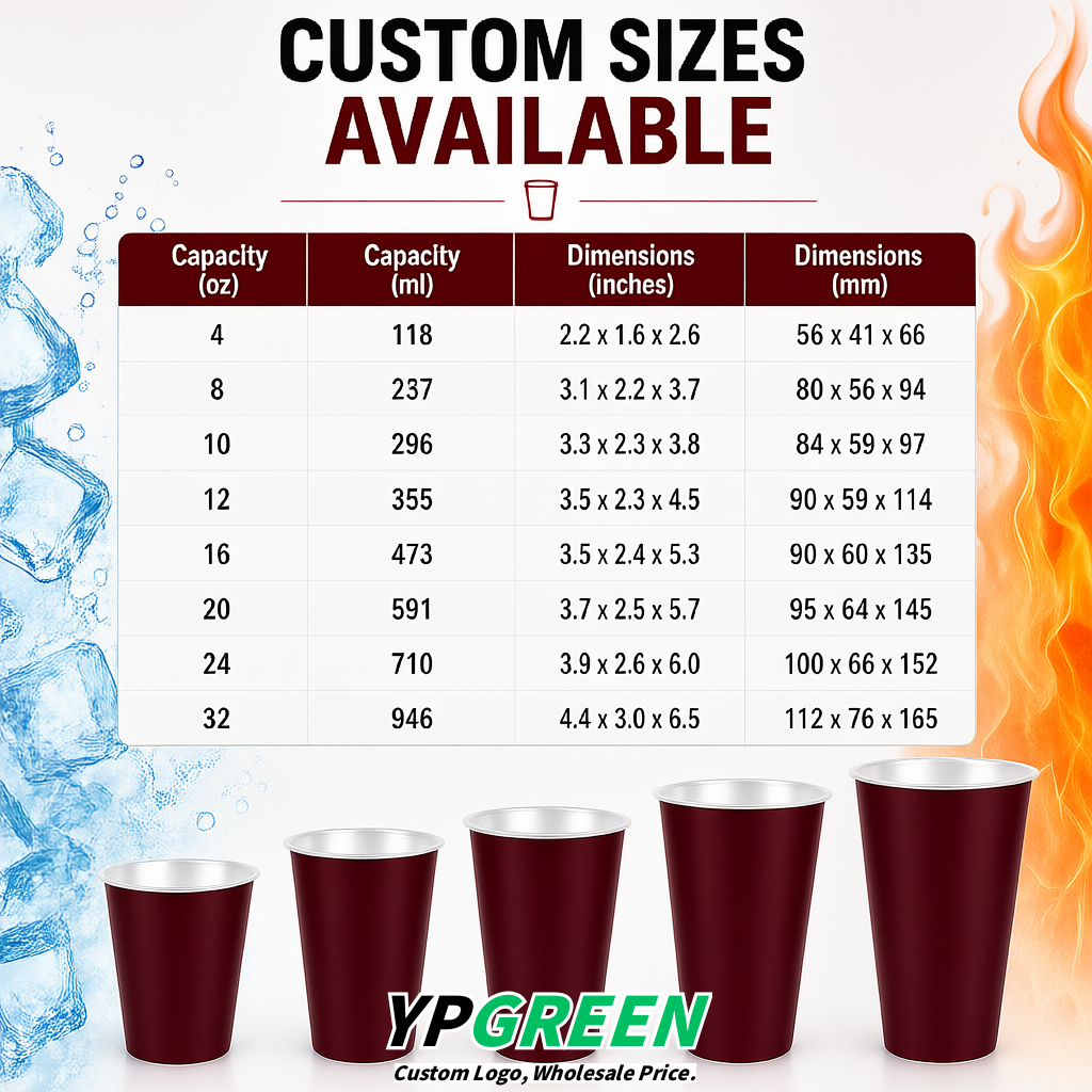 Wine Red Matte Metal Film In-mold Labeling PP Injection Cup For Hot & Cold Drink