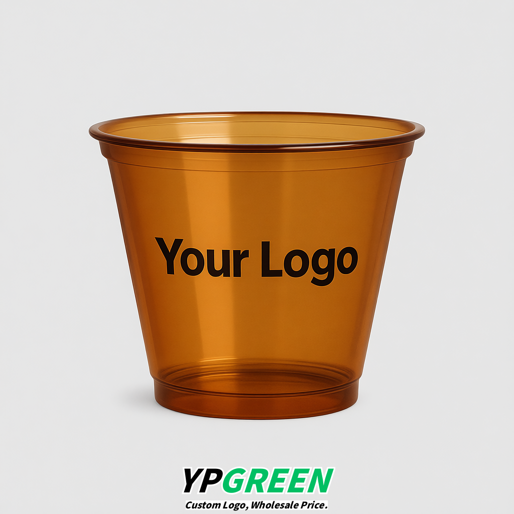 Amber Iced Latte Plastic Cup 260ml Disposable Clear Cup 9.2×5.5×7.1cm