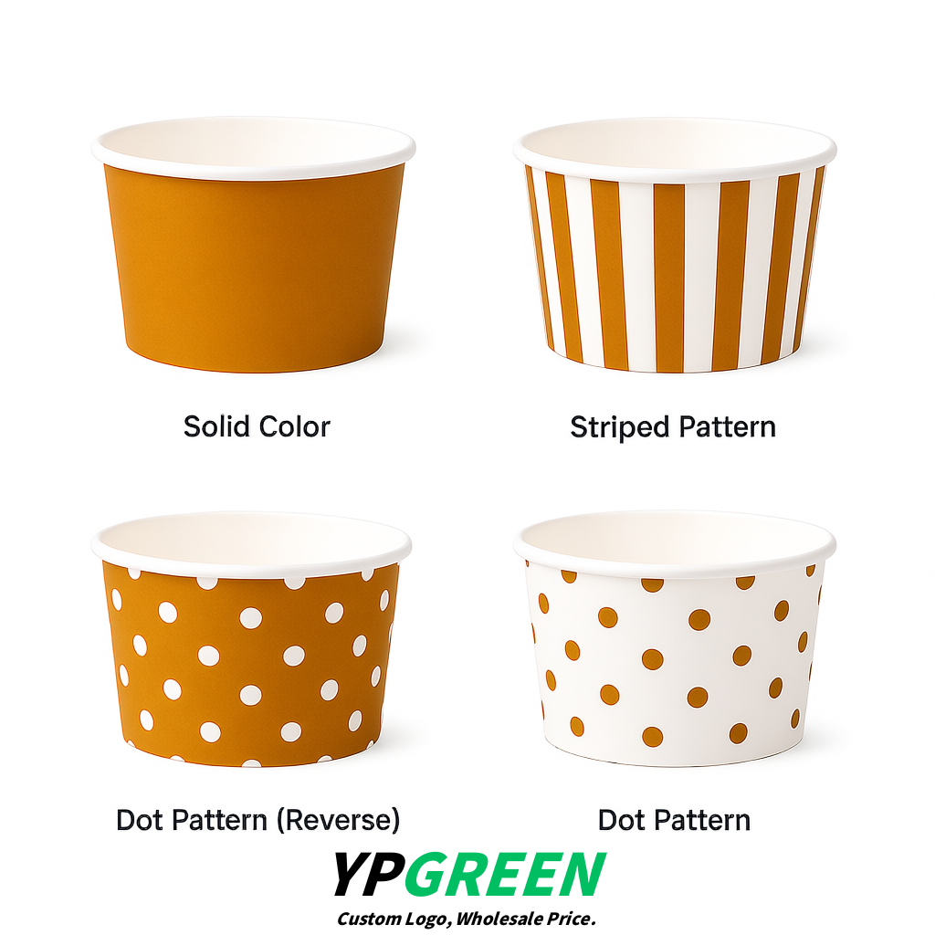 Amber Paper Gelato Takeaway Cup 2-10oz Disposable Ice Cream Bowls with Lids Factory Amber Paper Gelato Takeaway Cup 2-10oz Disposable Ice Cream Bowls with Lids Factory