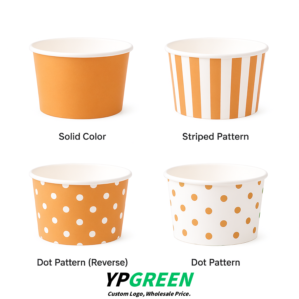 Apricot Paper Gelato Takeaway Cup 2-10oz Disposable Ice Cream Bowls with Lids Factory