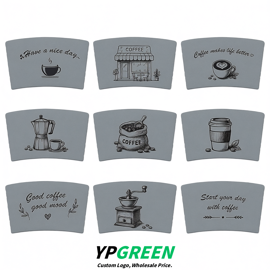 Aurora Gray Kraft Paper Coffee Cup Sleeves For 10, 12, 16, 20 oz Paper & Plastic Cups Factory Aurora Gray Kraft Paper Coffee Cup Sleeves For 10, 12, 16, 20 oz Paper & Plastic Cups Factory