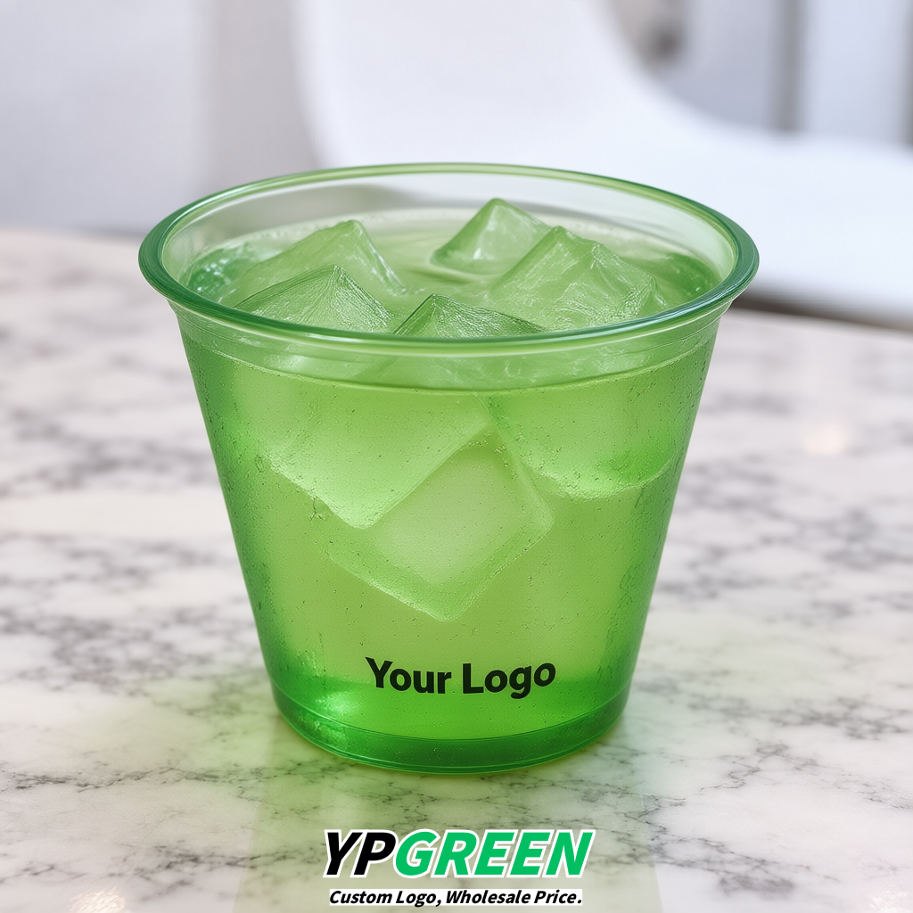 Avocado Green Iced Latte Plastic Cup 260ml Disposable Clear Cup 9.2×5.5×7.1cm
