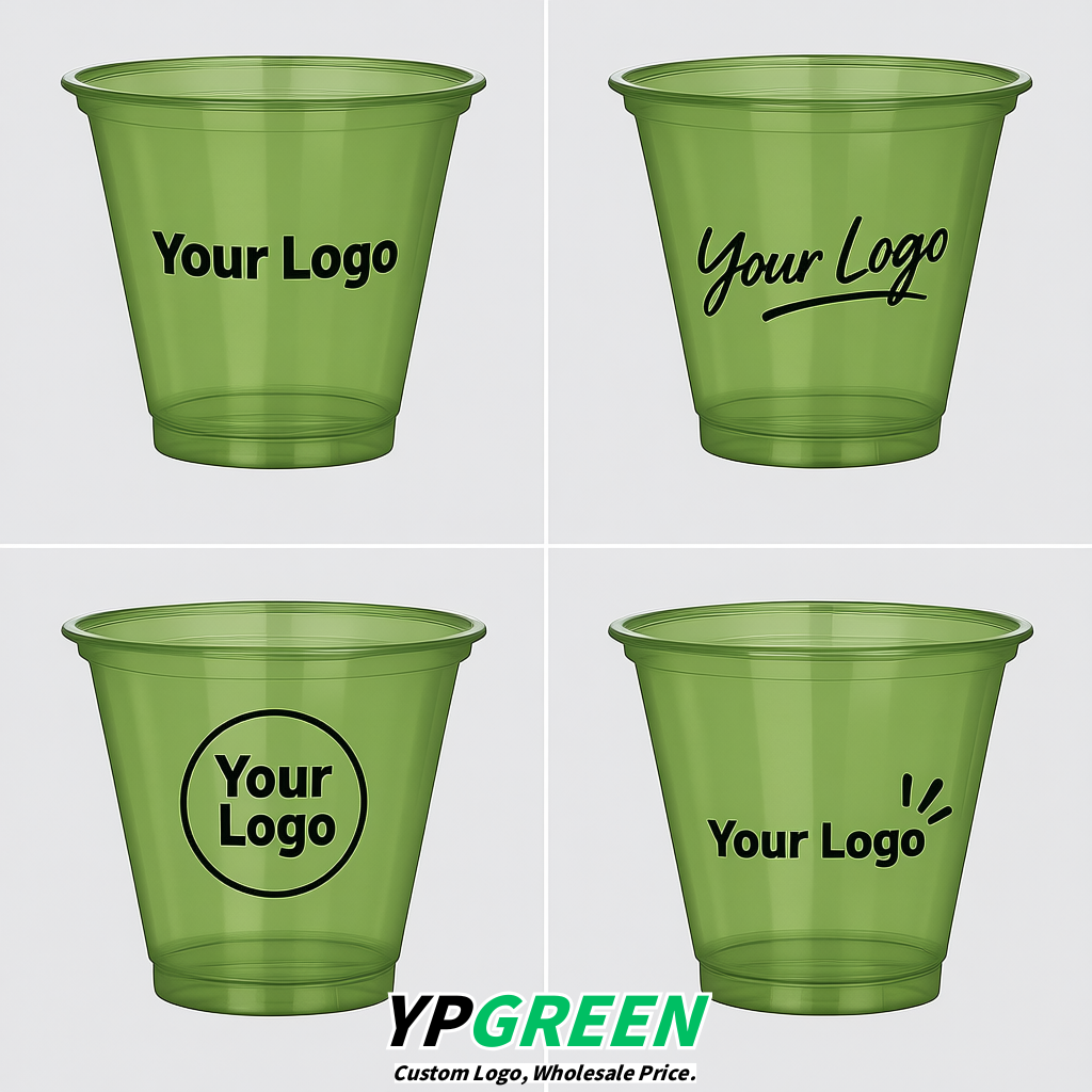 Avocado Green Iced Latte Plastic Cup 260ml Disposable Clear Cup 9.2×5.5×7.1cm