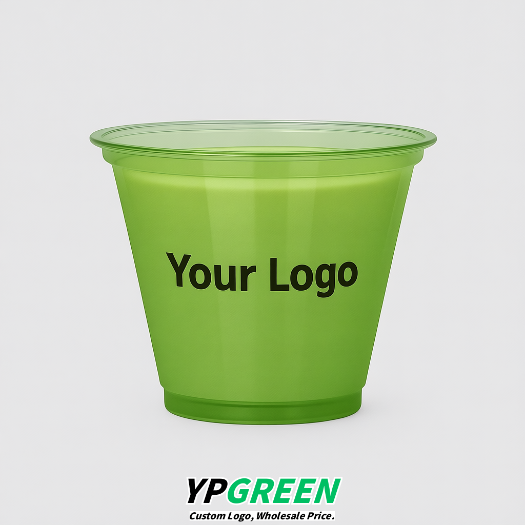 Avocado Green Iced Latte Plastic Cup 260ml Disposable Clear Cup 9.2×5.5×7.1cm