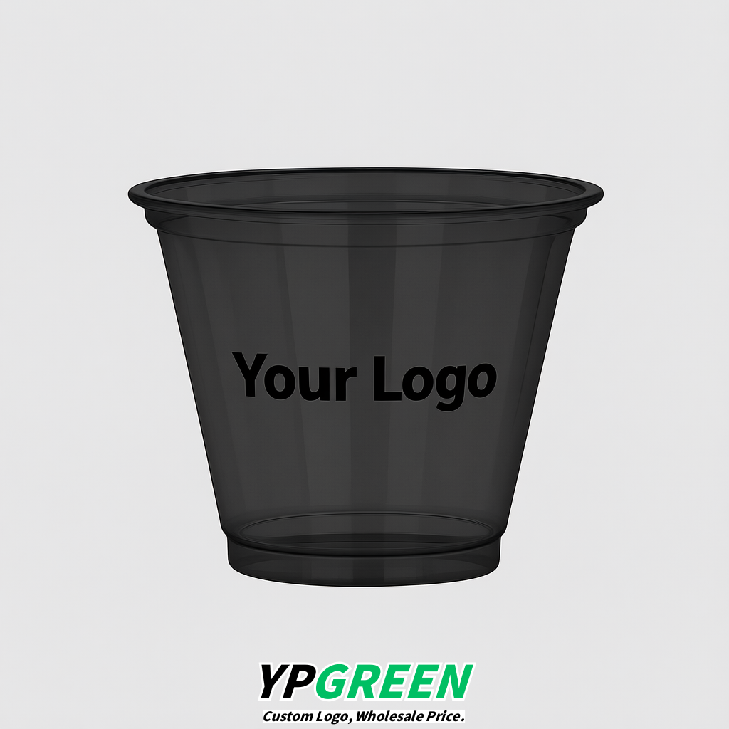 Black Iced Latte Plastic Cup 260ml Disposable Clear Cup 9.2×5.5×7.1cm